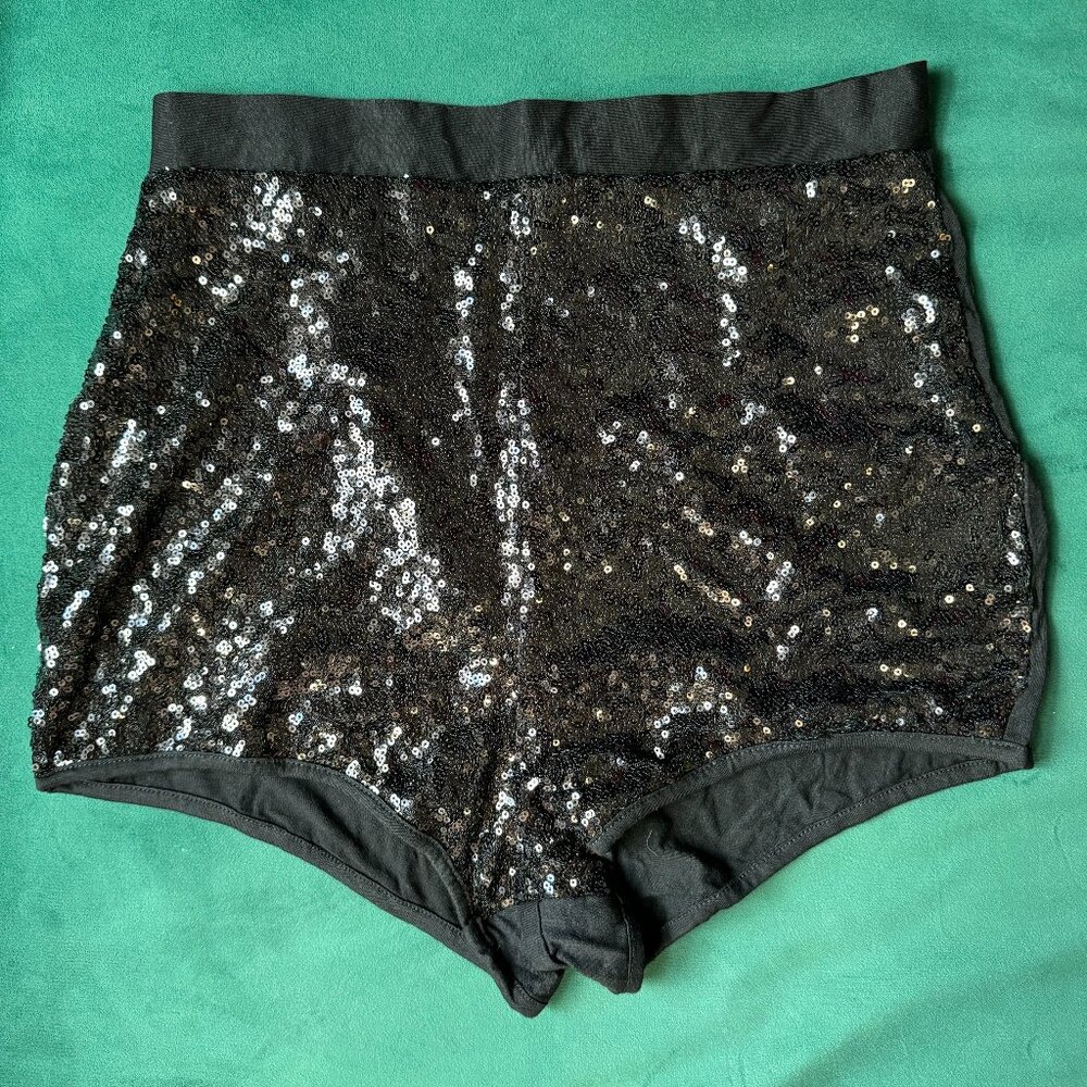 ** SOLD** Black Sequin Booty Shorts M/L - 2 for $10 bundle!